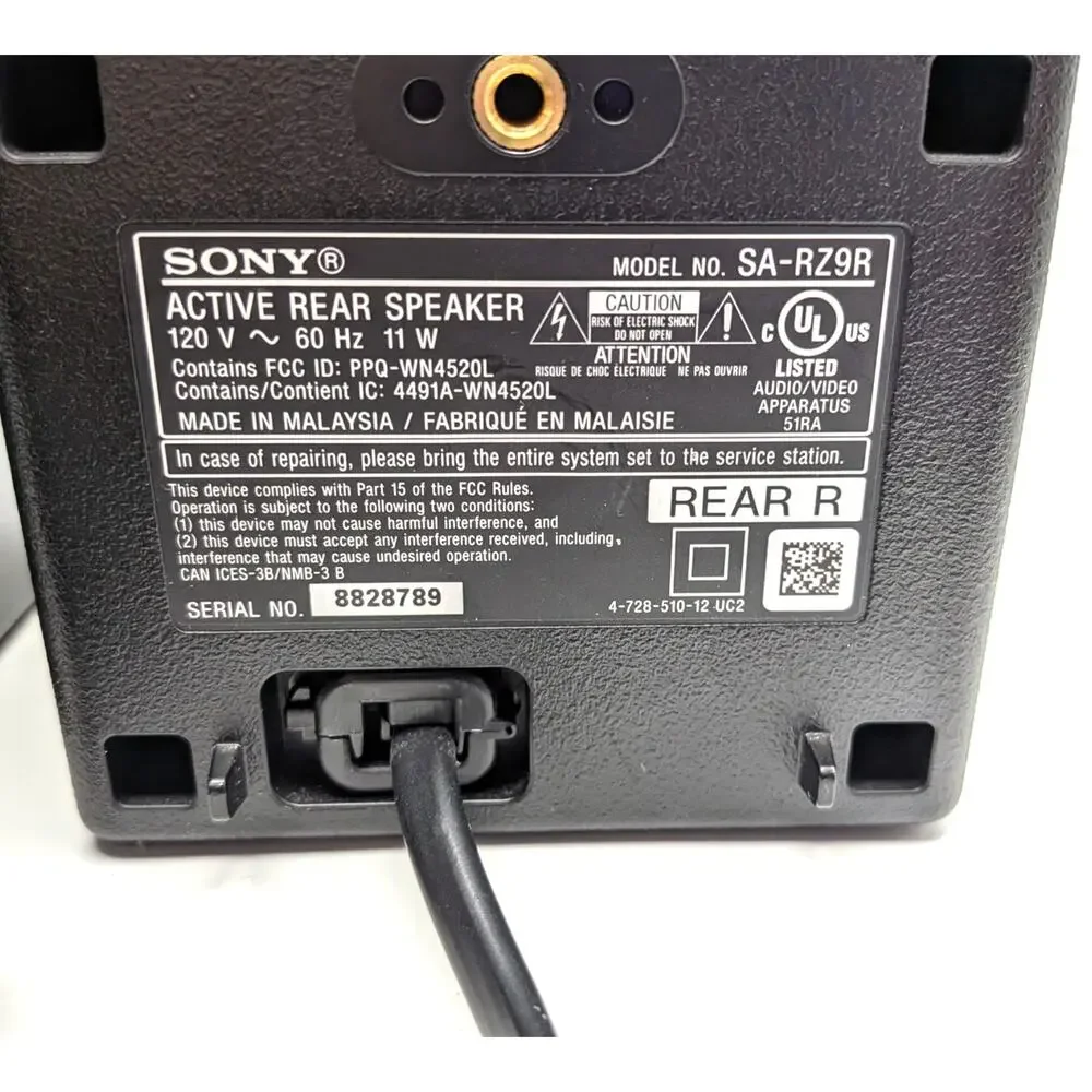 SONY SA-Z9R Wireless Rear Speakers SA-LZ9R SA-RZ9R Pair HT-Z9F 50W Black Audio